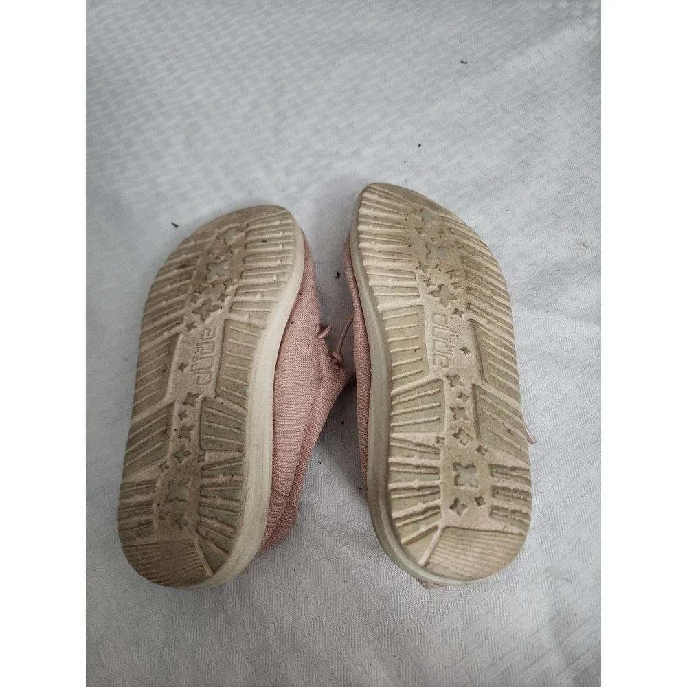 Hey Dude Wendy Youth Linen Cotton Candy Pink Slip On Loafers US K12 Kids Shoes